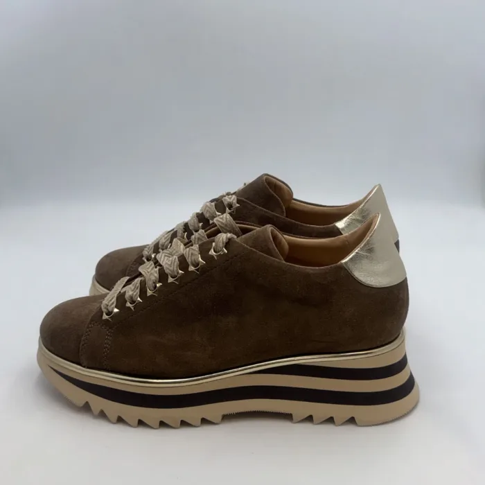 Sneakers Luca Grossi In Camoscio Beige H 5 cm art. G619M, foto 3 di 4