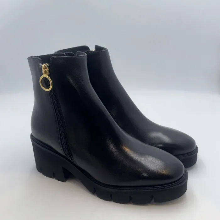 Tronchetto Luca Grossi In Pelle Nera Con Doppia Cerniera H 6 cm art. K202T, foto 1 di 4