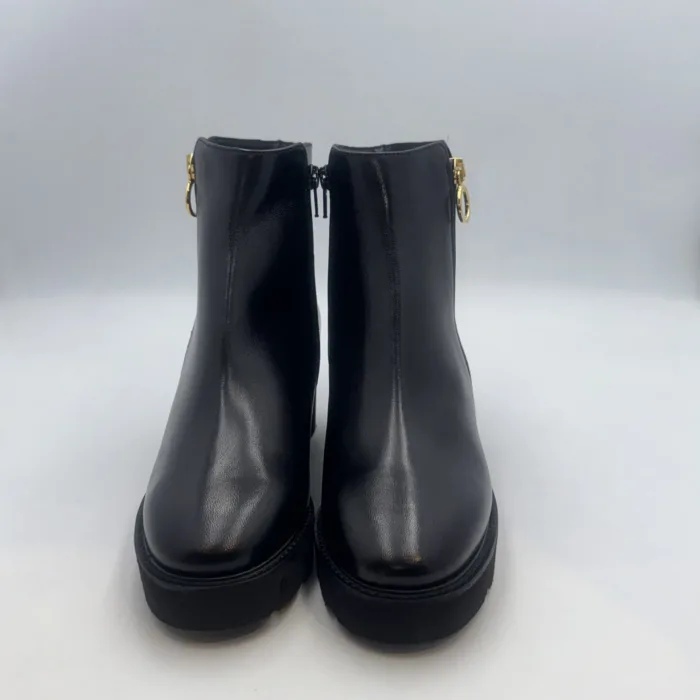Tronchetto Luca Grossi In Pelle Nera Con Doppia Cerniera H 6 cm art. K202T, foto 2 di 4