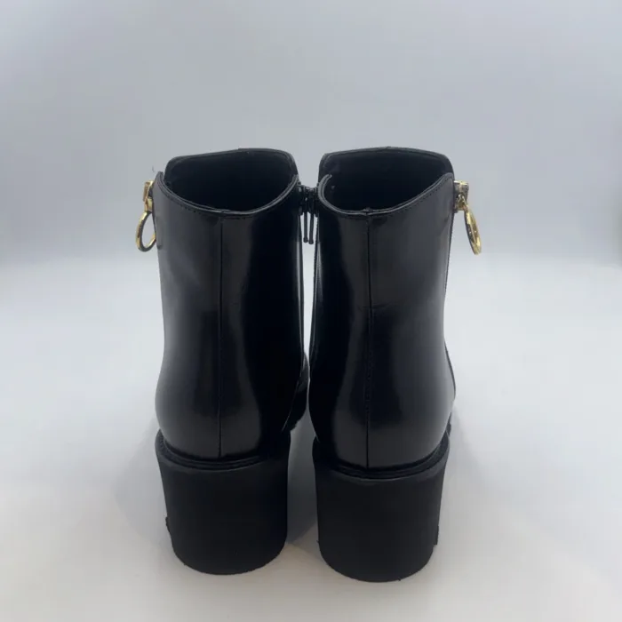 Tronchetto Luca Grossi In Pelle Nera Con Doppia Cerniera H 6 cm art. K202T, foto 4 di 4