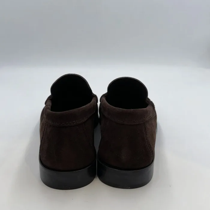 Mocassino Penny Uomo Positano In Camoscio Testa di Moro Con Fondo Cuoio Antiscivolo Art. 2154, foto 4 di 6