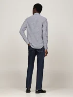 Camicia a Quadretti Vichy Blu Uomo Tommy Hilfiger art. MW0MW34570 0MT - immagine 2