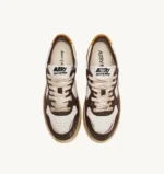 Sneaker Uomo Autry Medalist Low Super Vintage in Pelle Bianca e dettagli Miele/Marrone art. AVLM SV12 - immagine 5