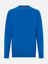 Maglione Girocollo Mc2 Saint Barth Blu Elettrico art. Regent Blend WS17 Bluette