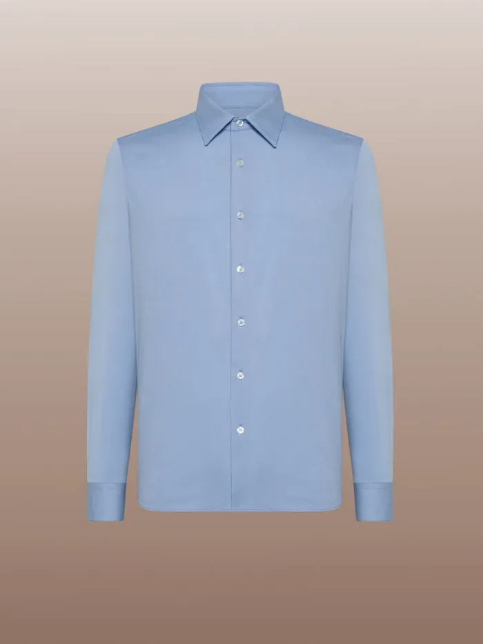 Camicia Uomo RRD Oxford Jacquard Shirt Celeste Art. W24253 V11, foto 1 di 3
