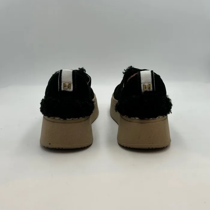 Sneakers Lorenzo Mari in Camoscio Nero, Fondo Beige art. Monica H 5cm, foto 4 di 5