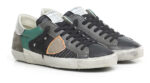 Sneakers Uomo Philippe Model Paris Prsx In Pelle Nera Dettagli Verdi cod. PRLU XP04 - immagine 2