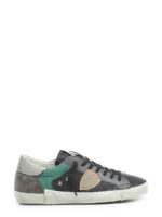 Sneakers Uomo Philippe Model Paris Prsx In Pelle Nera Dettagli Verdi cod. PRLU XP04