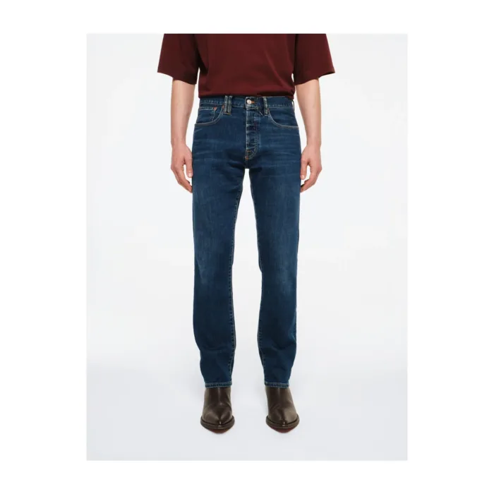 Jeans Scuro Uomo Cycle art. Standard Regular Straight 90s Fit Laser & Ozone Finish, foto 2 di 4