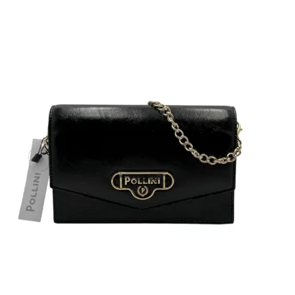 Pochette Pollini in Pelle Nera effetto lucido con tracolla art. SC5313PP0LSC0000