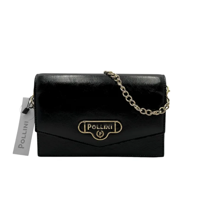 Pochette Pollini in Pelle Nera effetto lucido con tracolla art. SC5313PP0LSC0000, foto 1 di 2