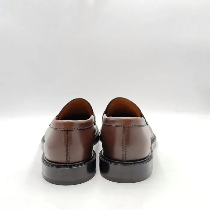 Mocassino Penny Uomo Doucal's In Pelle Marrone Matta con Fondo Cuoio Antiscivolo Art. DU2528SIEWUF253TM04, foto 4 di 4