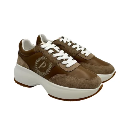 Sneaker Pollini Heritage in pelle Tortora art. SA15077G1LXE110B