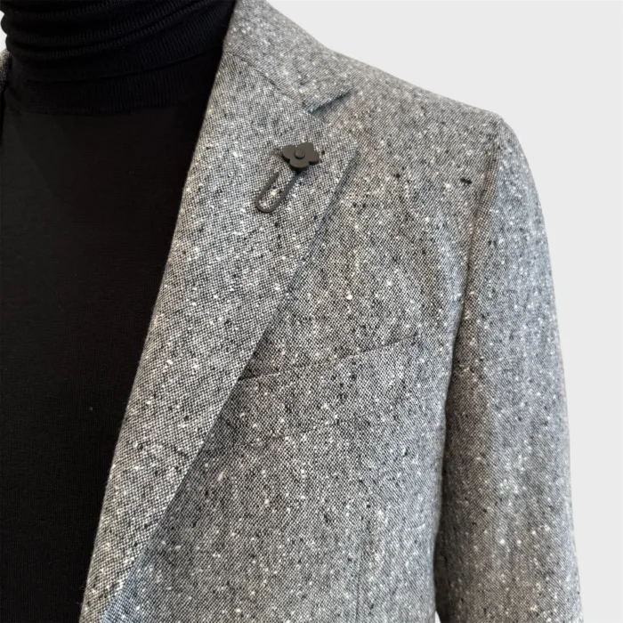 Giacca Lardini Grigia Melange Nero Art. IV528AE IVSF63502 910, foto 5 di 5