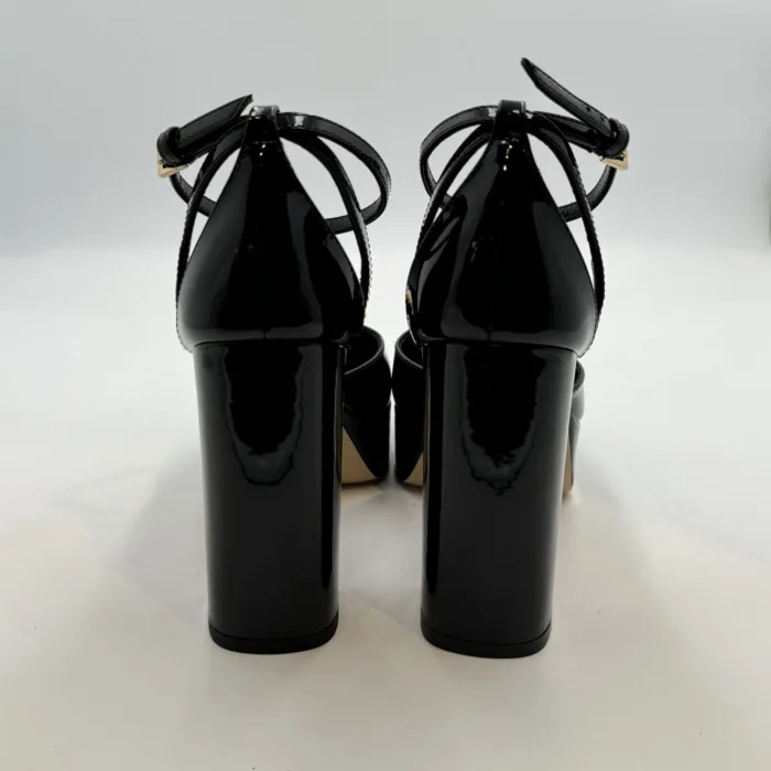 Decolletè Ninalilou in Vernice Nera Fibbia Oro Tacco 11 cm Plateau 3,5 cm art. 342580BB, foto 4 di 4