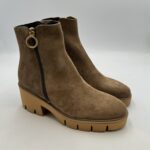 Tronchetto Luca Grossi In Camoscio Tortora Con Doppia Cerniera H 6 cm art. K202T