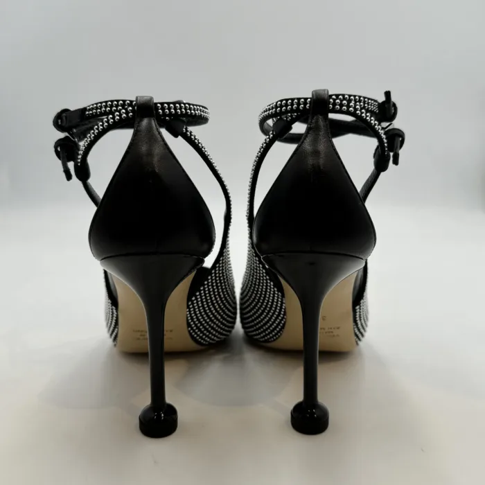 Decolletè Ninalilou in Pelle Nera e Borchie Tacco 9 cm art. 343521C9, foto 4 di 5