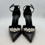 Decolletè Sergio Levantesi in Pelle Nera e Accessorio Perle Tacco 10 cm art. Luxor5 - immagine 3