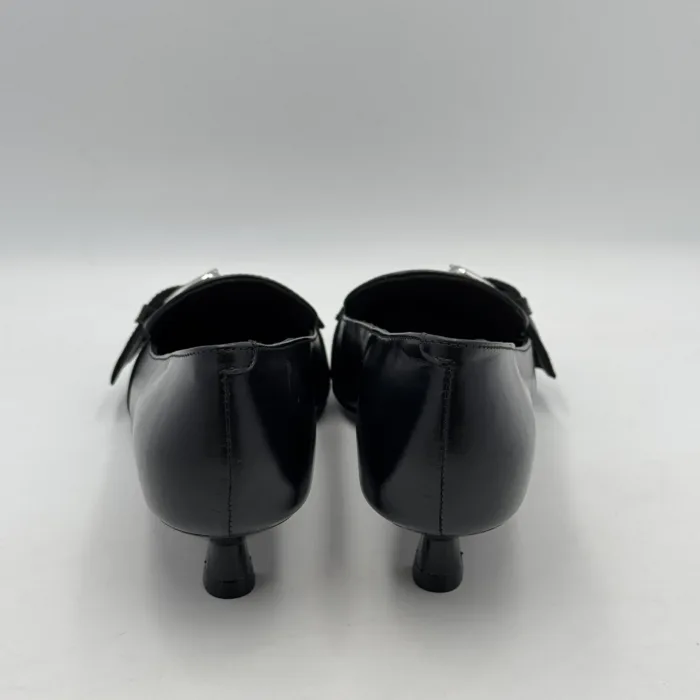 Decolletè Carmens in Pelle Nera con Fibbia e tacco 4 cm art. Demi Buckle 54163, foto 4 di 4