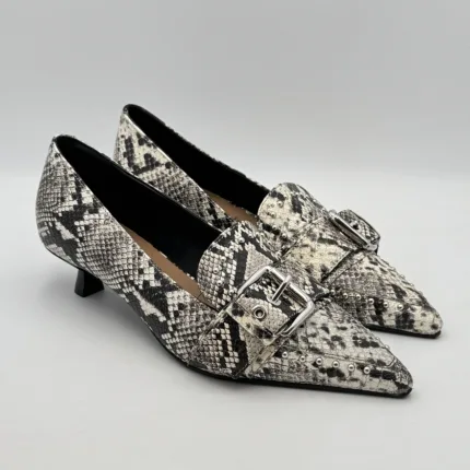 Decolletè Carmens in Pelle Pitonata con Fibbia e tacco 4 cm art. Demi Buckle 54163