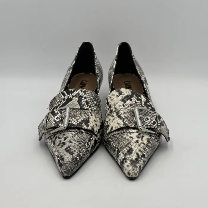 Decolletè Carmens in Pelle Pitonata con Fibbia e tacco 4 cm art. Demi Buckle 54163, foto 2 di 5