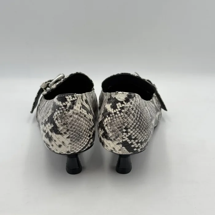 Decolletè Carmens in Pelle Pitonata con Fibbia e tacco 4 cm art. Demi Buckle 54163, foto 4 di 5
