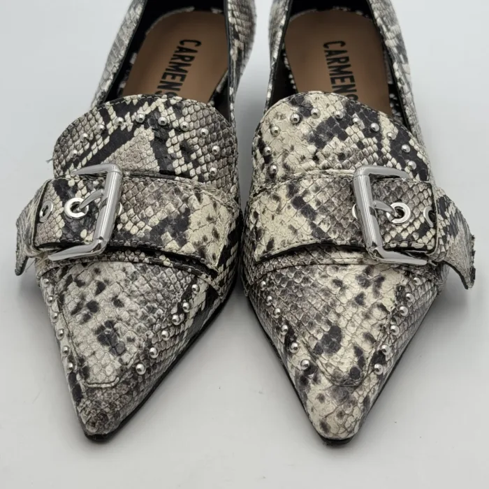 Decolletè Carmens in Pelle Pitonata con Fibbia e tacco 4 cm art. Demi Buckle 54163, foto 5 di 5