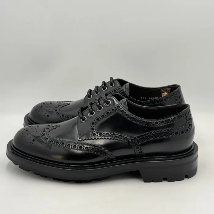 Francesina Uomo Barrett Derby In Pelle Nera Fondo Gomma Commander cod. 222U042.7, foto 3 di 4