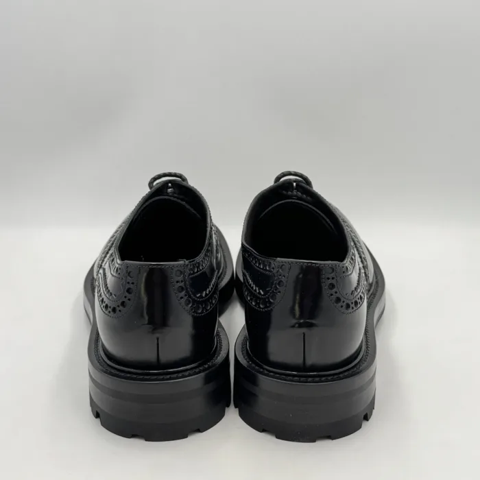Francesina Uomo Barrett Derby In Pelle Nera Fondo Gomma Commander cod. 222U042.7, foto 4 di 4