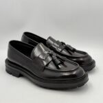 Mocassino con Nappine Uomo Barrett Derby In Pelle Testa di Moro Fondo Gomma Commander cod. 242U071.6