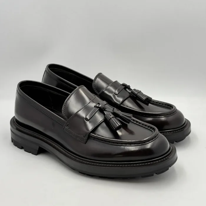 Mocassino con Nappine Uomo Barrett Derby In Pelle Testa di Moro Fondo Gomma Commander cod. 242U071.6, foto 1 di 4