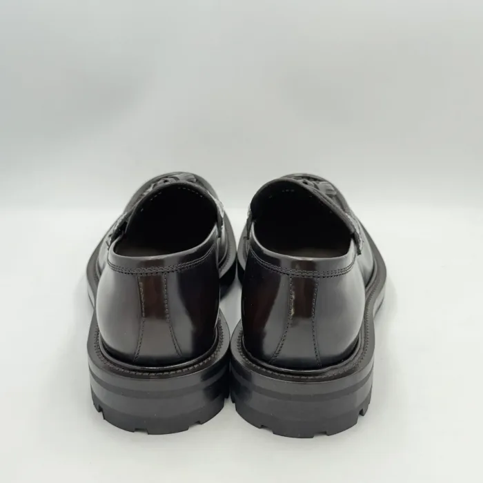 Mocassino con Nappine Uomo Barrett Derby In Pelle Testa di Moro Fondo Gomma Commander cod. 242U071.6, foto 4 di 4