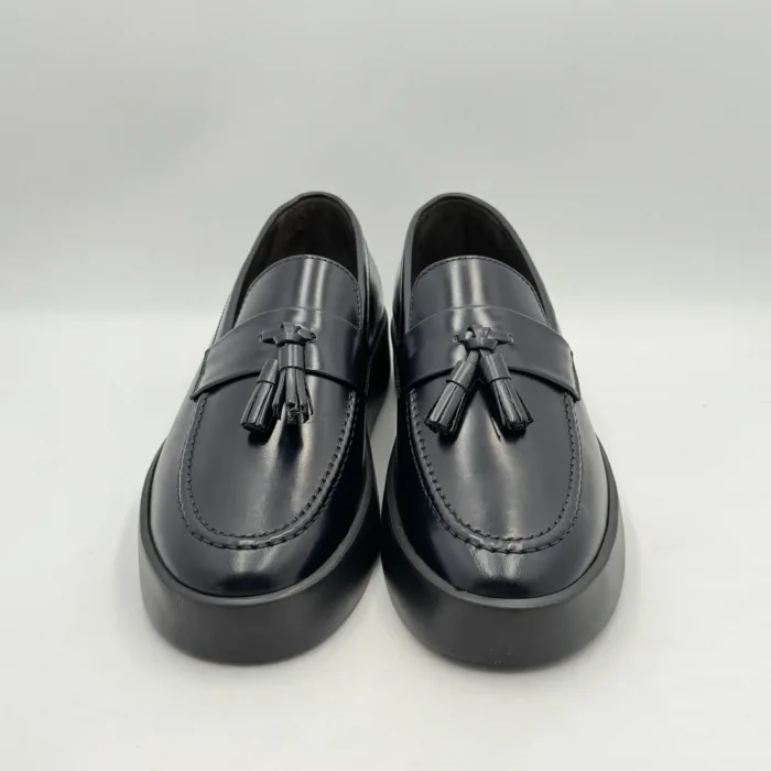 Mocassino con Nappine Uomo Blu Barrett Derby In Pelle Blu, Fondo Nero in Gomma cod. ONY-13082.7, foto 2 di 4