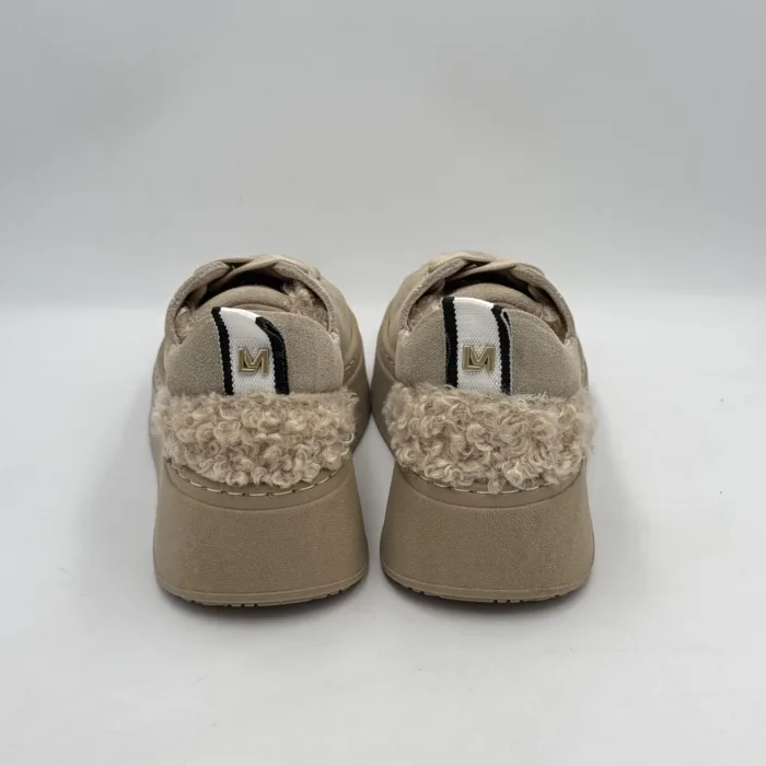 Sneakers Lorenzo Mari in Camoscio Tortora art. Monica H 5cm, foto 4 di 4