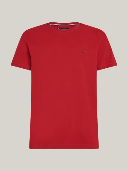 T-shirt Uomo Tommy Hilfiger Rosso con Logo Extra Slim Fit cod MW0MW10800 XNN