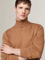 Maglione Dolcevita Uomo Cotton Cashmere Tommy Hilfiger Cammello art. MW0MW28048 RBC - immagine 5