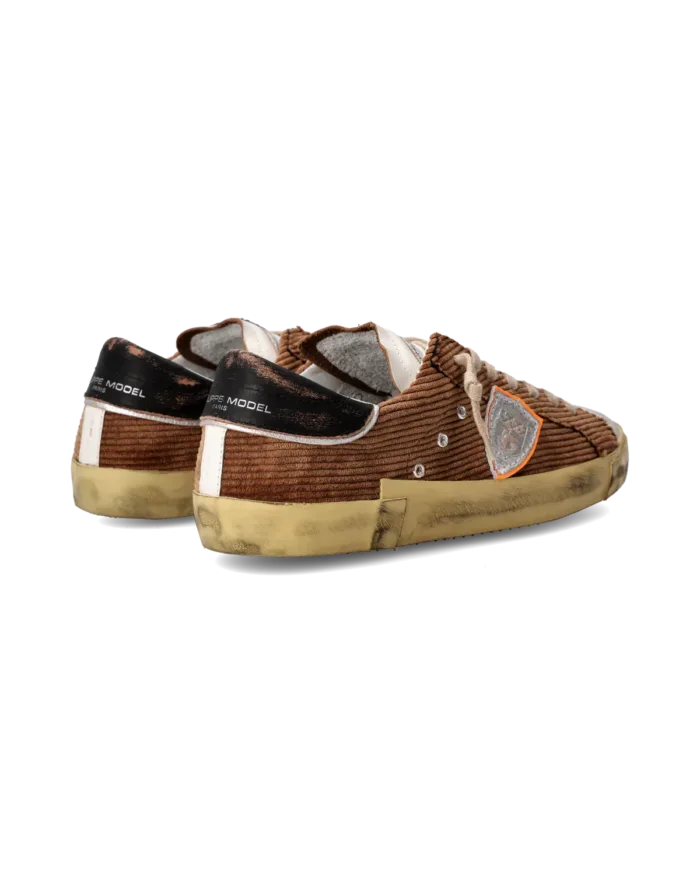 Sneakers Uomo Philippe Model Paris Prsx In Velluto Cognac cod. PRLU EW01, foto 3 di 6