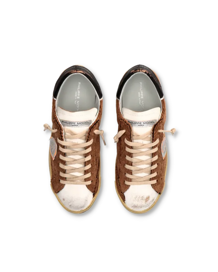 Sneakers Uomo Philippe Model Paris Prsx In Velluto Cognac cod. PRLU EW01, foto 4 di 6