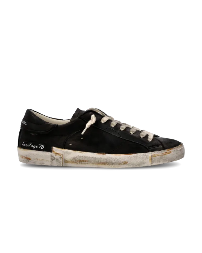 Sneakers Uomo Philippe Model Paris Prsx In Pelle Nera Vintage cod. PRLU HE02, foto 1 di 6