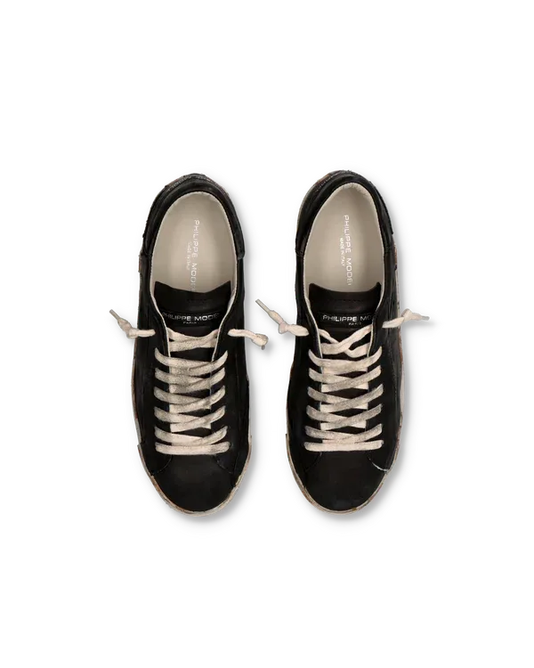 Sneakers Uomo Philippe Model Paris Prsx In Pelle Nera Vintage cod. PRLU HE02, foto 5 di 6