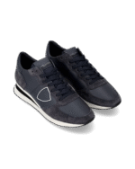 Sneaker Philippe Model TRPX LOW in pelle e camoscio Blu TZLU 6005 - immagine 2
