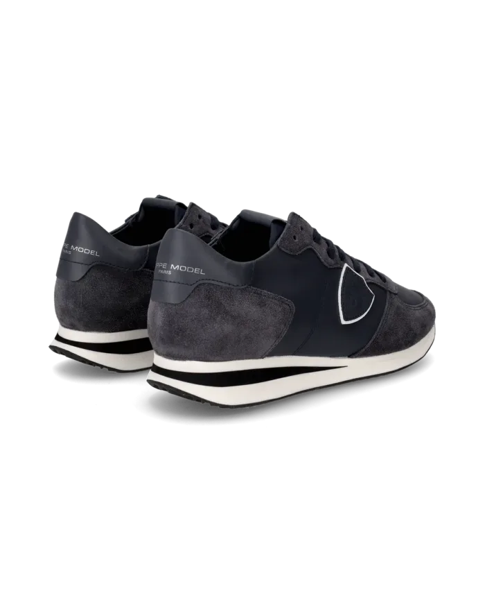 Sneaker Philippe Model TRPX LOW in pelle e camoscio Blu TZLU 6005, foto 3 di 6