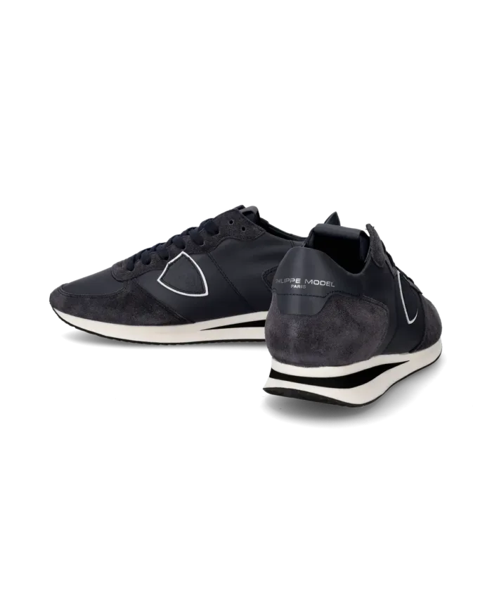 Sneaker Philippe Model TRPX LOW in pelle e camoscio Blu TZLU 6005, foto 6 di 6