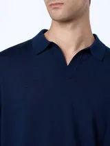 Maglione Polo Skipper Senza Bottoni Mc2 Saint Barth Blu art. Covent Blend Ws 61 Blue Navy, foto 4 di 4