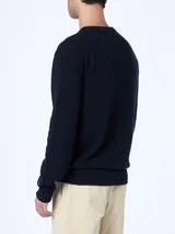 Maglione Girocollo Mc2 Saint Barth Blu Notte art. Heron Apres Ski Big 61 EMB, foto 3 di 4