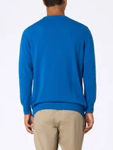 Maglione Girocollo Mc2 Saint Barth Blu Elettrico art. Heron Light Ho Sempre Sbagliato 17 EMB, foto 3 di 5