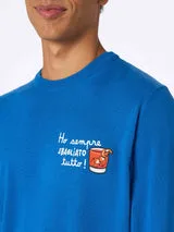 Maglione Girocollo Mc2 Saint Barth Blu Elettrico art. Heron Light Ho Sempre Sbagliato 17 EMB, foto 4 di 5