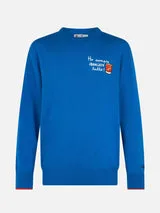 Maglione Girocollo Mc2 Saint Barth Blu Elettrico art. Heron Light Ho Sempre Sbagliato 17 EMB