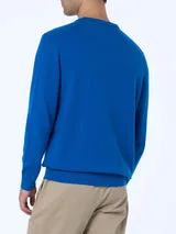 Maglione Girocollo Mc2 Saint Barth Blu Elettrico art. Regent Blend WS17 Bluette, foto 3 di 5