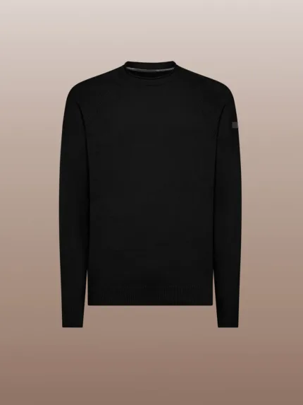 Maglione Girocollo Uomo RRD Nero Velvet Rount Knit Art. W24132 COL 10